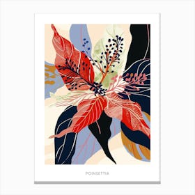 Colourful Flower Illustration Poster Poinsettia 2 Canvas Print