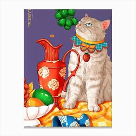 Cat In A Vase Canvas Print