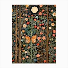 William Morris Rose Butterfly In The Forest 1 Canvas Print