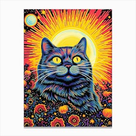 Galactic Glow, Psychedelic Cats series Canvas Print