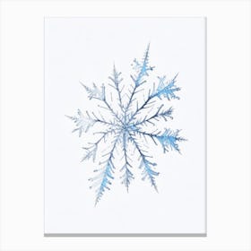Ice, Snowflakes, Pencil Illustration 4 Canvas Print