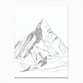 Gasherbrum Pakistan China Line Drawing 7 Canvas Print
