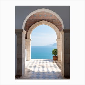 View To The Sea, Mediterranean Summer Vintage Photography Canvas Print