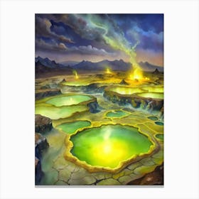 A Glowing Image Of The Danakil Depression S Neon S Canvas Print