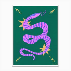 Purple Snake And Stars Canvas Print