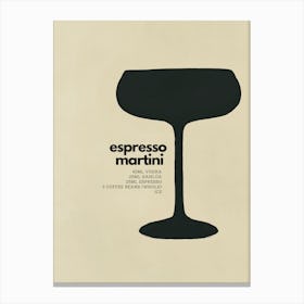 Neutral Espresso Martini Cocktail Canvas Print