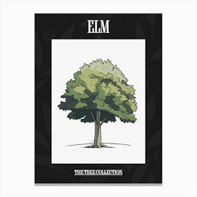 Elm Tree Pixel Illustration 2 Poster Canvas Print