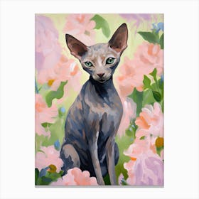 A Sphynx Cat Painting, Impressionist Painting 1 Canvas Print