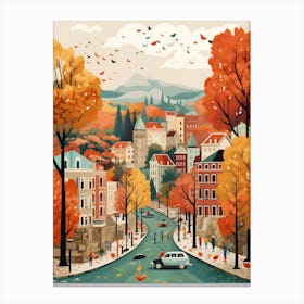 Oslo In Autumn Fall Travel Art 3 Canvas Print