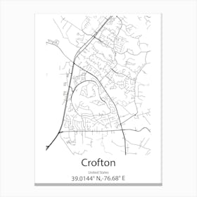 Crofton,United States Minimalist Map Canvas Print