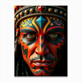 Portrait Of An Aztec Man Canvas Print