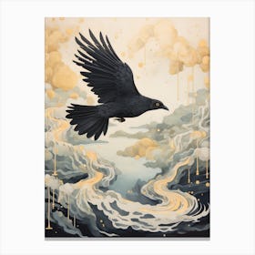 Crow 1 Gold Detail Painting Canvas Print