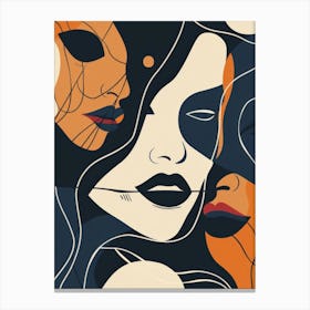 Abstract Women'S Faces Canvas Print