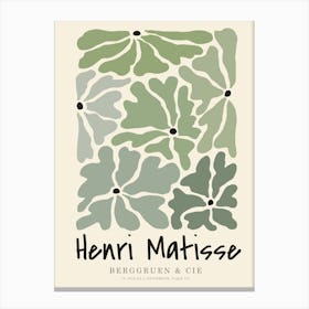 Matisse Inspired Sage Green Floral Canvas Print