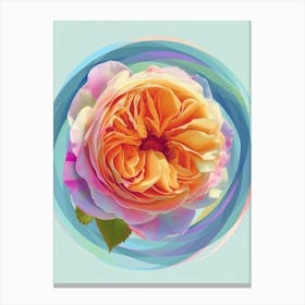 English Roses Circle Painting Abstract 1 Canvas Print