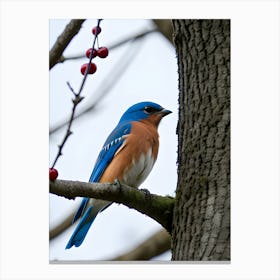 Eastern Bluebird-Reimagined 21 Canvas Print