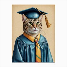 Graduation Cat Canvas Print