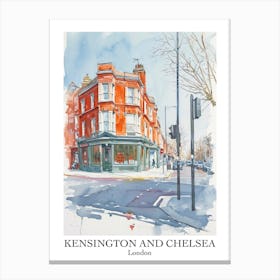 Kensington And Chelsea London Borough   Street Watercolour 8 Poster Canvas Print