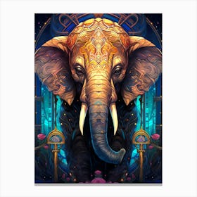 Elephant In The Night Canvas Print