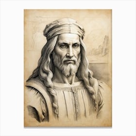 Portrait Of Leonardo Da Vinci Canvas Print