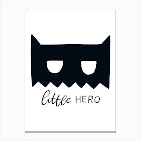 Little Hero Mask Super Scandi Black Canvas Print