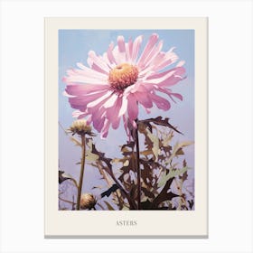 Floral Illustration Asters 3 Poster Canvas Print