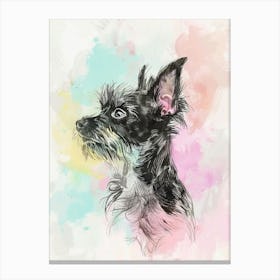 Pastel Terrier Dog Pastel Illustration 1 Canvas Print