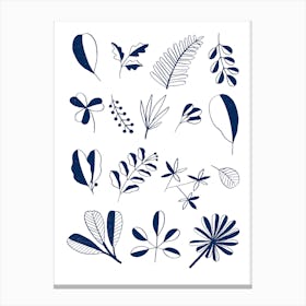 Leaves Blue Canvas Print
