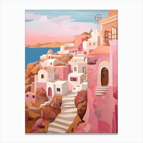 Santorini Greece Travel Housewarming Painting Streets Canvas Print