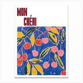 Mon Cheri Poster Cherries Matisse Style 2 Canvas Print