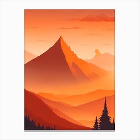 Misty Mountains Vertical Composition In Orange Tone 83 Canvas Print