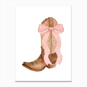 Bow cowgirl boots coquette Canvas Print