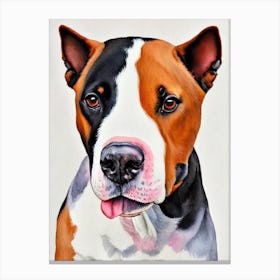 Bull Terrier Watercolour dog Canvas Print