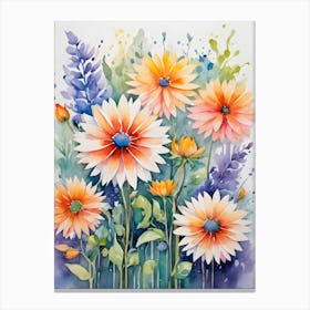 Watercolor Flowers 2 Canvas Print