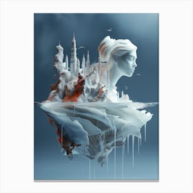 "Resin Figurine Cityscape" Canvas Print