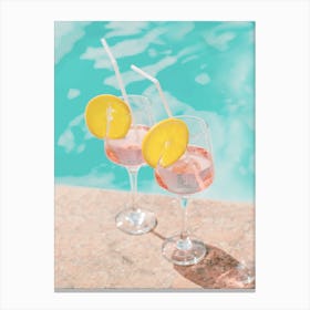 Pool Drinks Canvas Print