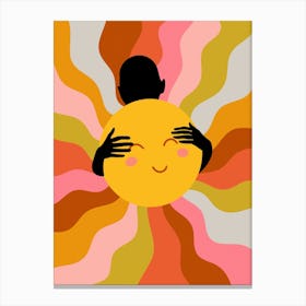 Faith, Sunshine Sunrays Positivity Hope Canvas Print