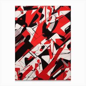 Abstract Red Modern red and black zebra Canvas Print