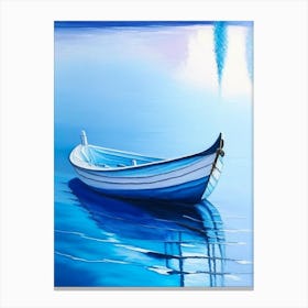 Boat Waterscape Marble Acrylic Painting 1 Canvas Print