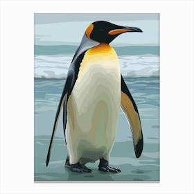 Emperor Penguin Carcass Island Minimalist Illustration 2 Canvas Print