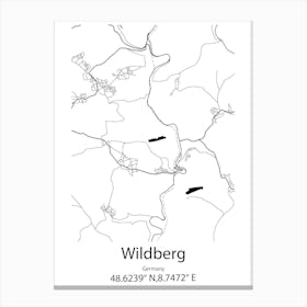 Wildberg,Germany Minimalist Map Canvas Print