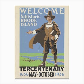 Rhode Island - vintage poster from 1936 Canvas Print