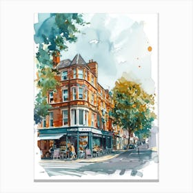 Ealing London Borough   Street Watercolour 4 Canvas Print
