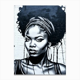 Graffiti Mural Of Beautiful Black Woman 267 Canvas Print