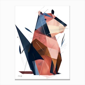 Geometric Capybara, Minimalism, Cubism Canvas Print
