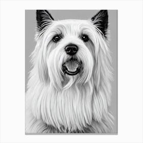 Scottish Terrier B&W Pencil dog Canvas Print