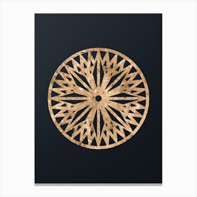 Abstract Geometric Gold Glyph on Dark Teal n.0059 Canvas Print