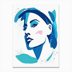 blue matisse watercolour woman portrait 9 Canvas Print