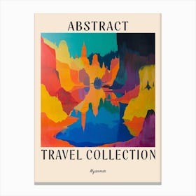 Abstract Travel Collection Poster Myanmar 1 Canvas Print