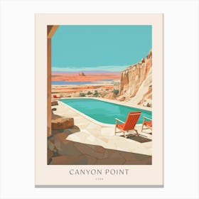 Canyon Point, Utah Midcentury Modern Pool Poster Canvas Print